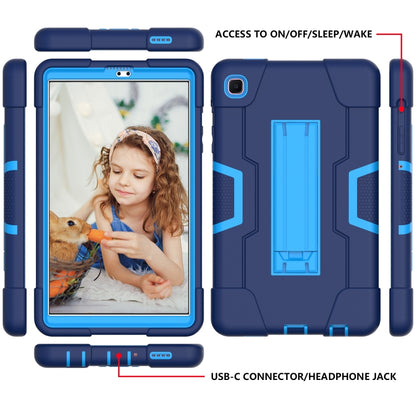 For Samsung Galaxy Tab A7 10.4 (2020) Contrast Color Robot Shockproof Silicone + PC Protective Case with Holder(Navy Blue + Blue) - Other Galaxy Tab PC by buy2fix | Online Shopping UK | buy2fix