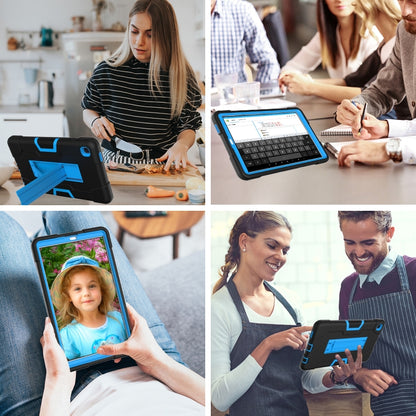 For Samsung Galaxy Tab A7 10.4 (2020) Contrast Color Robot Shockproof Silicone + PC Protective Case with Holder(Black + Blue) - Other Galaxy Tab PC by buy2fix | Online Shopping UK | buy2fix