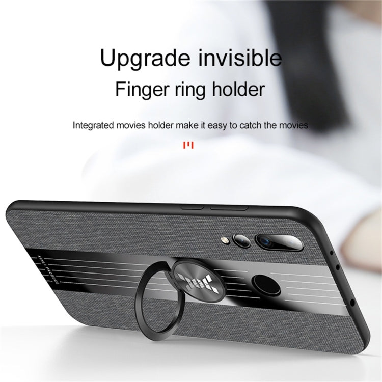 For Huawei nova 4 XINLI Stitching Cloth Textue Shockproof TPU Protective Case with Ring Holder(Black) - Huawei Cases by XINLI | Online Shopping UK | buy2fix