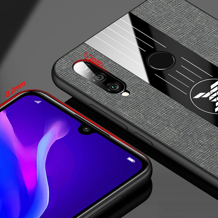 For Huawei P20 lite XINLI Stitching Cloth Textue Shockproof TPU Protective Case with Ring Holder(Blue) - Huawei Cases by XINLI | Online Shopping UK | buy2fix