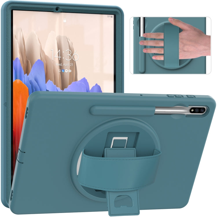 For Samsung Galaxy Tab S8+ / Tab S8 Plus / Tab S7 FE / Tab S7+ SM-T970 360 Degree Rotation PC + TPU Protective Case with Holder & Hand-strap & Pen Slot(Light Blue) by buy2fix