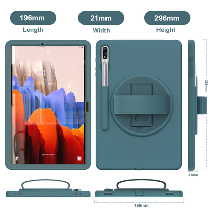 For Samsung Galaxy Tab S8+ / Tab S8 Plus / Tab S7 FE / Tab S7+ SM-T970 360 Degree Rotation PC + TPU Protective Case with Holder & Hand-strap & Pen Slot(Light Blue) by buy2fix