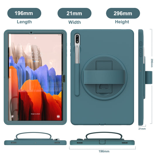 For Samsung Galaxy Tab S8+ / Tab S8 Plus / Tab S7 FE / Tab S7+ SM-T970 360 Degree Rotation PC + TPU Protective Case with Holder & Hand-strap & Pen Slot(Light Blue) by buy2fix