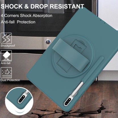 For Samsung Galaxy Tab S8+ / Tab S8 Plus / Tab S7 FE / Tab S7+ SM-T970 360 Degree Rotation PC + TPU Protective Case with Holder & Hand-strap & Pen Slot(Light Blue) by buy2fix