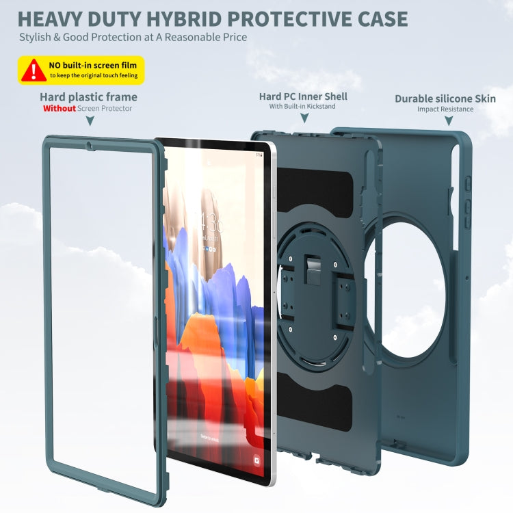 For Samsung Galaxy Tab S8+ / Tab S8 Plus / Tab S7 FE / Tab S7+ SM-T970 360 Degree Rotation PC + TPU Protective Case with Holder & Hand-strap & Pen Slot(Light Blue) by buy2fix