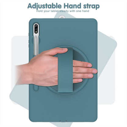 For Samsung Galaxy Tab S8+ / Tab S8 Plus / Tab S7 FE / Tab S7+ SM-T970 360 Degree Rotation PC + TPU Protective Case with Holder & Hand-strap & Pen Slot(Light Blue) by buy2fix