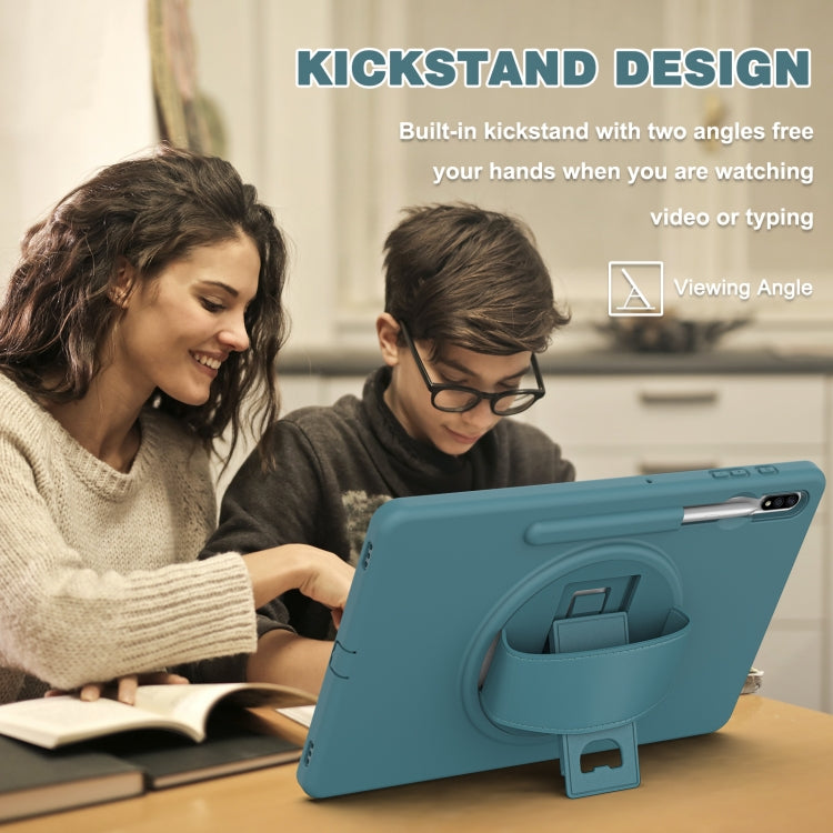 For Samsung Galaxy Tab S8+ / Tab S8 Plus / Tab S7 FE / Tab S7+ SM-T970 360 Degree Rotation PC + TPU Protective Case with Holder & Hand-strap & Pen Slot(Light Blue) by buy2fix
