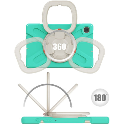 For Samsung Galaxy Tab S6 Lite P610 Silicone + PC Protective Case with Holder & Shoulder Strap(Mint Green) - Tab S6 Lite P610 / P615 by buy2fix | Online Shopping UK | buy2fix