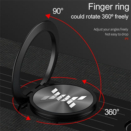For Huawei Enjoy 8 Plus XINLI Stitching Cloth Textue Shockproof TPU Protective Case with Ring Holder(Black) - Huawei Cases by XINLI | Online Shopping UK | buy2fix