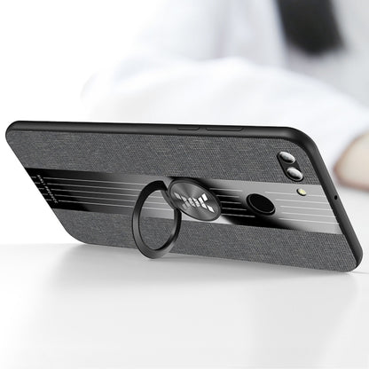 For Huawei Enjoy 8 Plus XINLI Stitching Cloth Textue Shockproof TPU Protective Case with Ring Holder(Black) - Huawei Cases by XINLI | Online Shopping UK | buy2fix