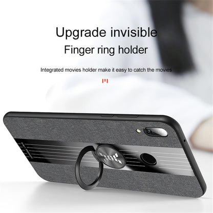 For Huawei Enjoy 9 XINLI Stitching Cloth Textue Shockproof TPU Protective Case with Ring Holder(Blue) - Huawei Cases by XINLI | Online Shopping UK | buy2fix