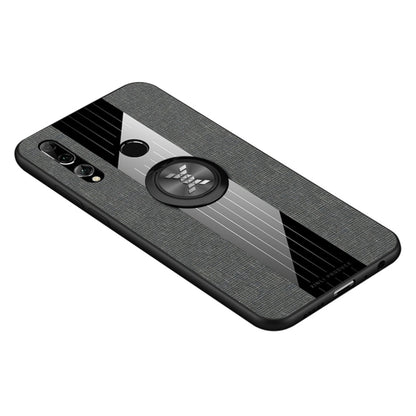 For Huawei Enjoy 9s XINLI Stitching Cloth Textue Shockproof TPU Protective Case with Ring Holder(Grey) - Huawei Cases by XINLI | Online Shopping UK | buy2fix
