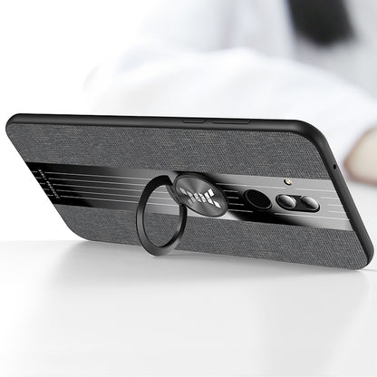 For Huawei Maimang 6 XINLI Stitching Cloth Textue Shockproof TPU Protective Case with Ring Holder(Black) - Huawei Cases by XINLI | Online Shopping UK | buy2fix