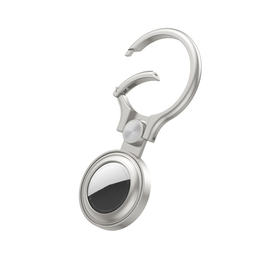 Shockproof Anti-scratch Full Metal Case Cover with Keychain Ring Loop For AirTag(Silver) - Key Chain Series by MOMAX | Online Shopping UK | buy2fix