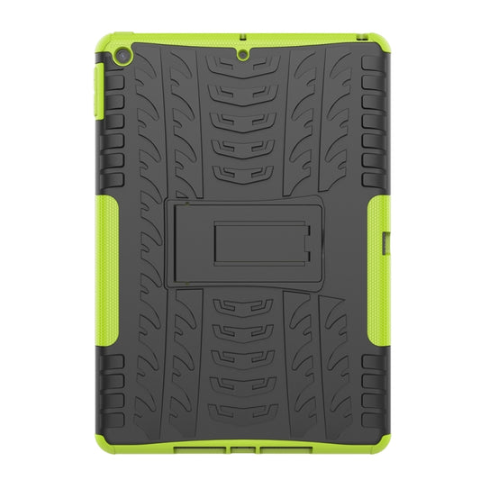 For iPad 10.2 Tire Texture TPU + PC Shockproof Case with Holder(Green) - iPad 10.2 Cases by buy2fix | Online Shopping UK | buy2fix