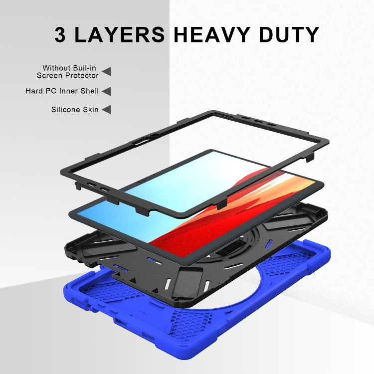 For Microsoft Surface Pro X / Pro X 2021 Shockproof Colorful Silicone + PC Protective Case with Holder & Hand Strap & Shoulder Strap & Pen Slot(Blue) - Others by buy2fix | Online Shopping UK | buy2fix