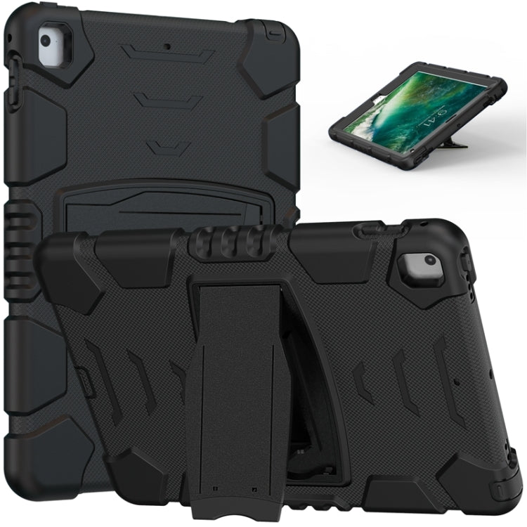 3-Layer Protection  Screen Frame + PC + Silicone Shockproof Combination Case with Holder For iPad 9.7 (2018) / (2017) / Air 2 / Pro 9.7(Black+Black) - iPad Pro 9.7 inch Cases by buy2fix | Online Shopping UK | buy2fix