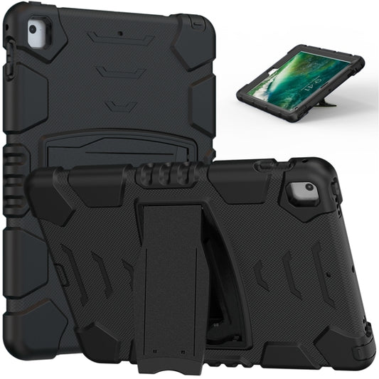 3-Layer Protection  Screen Frame + PC + Silicone Shockproof Combination Case with Holder For iPad 9.7 (2018) / (2017) / Air 2 / Pro 9.7(Black+Black) - iPad Pro 9.7 inch Cases by buy2fix | Online Shopping UK | buy2fix
