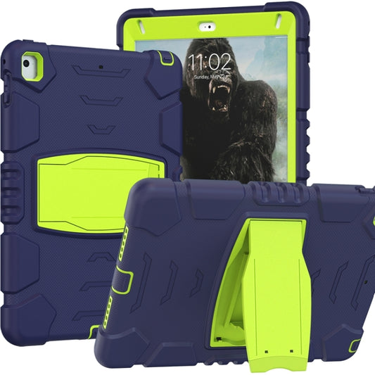 3-Layer Protection  Screen Frame + PC + Silicone Shockproof Combination Case with Holder For iPad 9.7 (2018) / (2017) / Air 2 / Pro 9.7(NavyBlue+Lime) - iPad Pro 9.7 inch Cases by buy2fix | Online Shopping UK | buy2fix