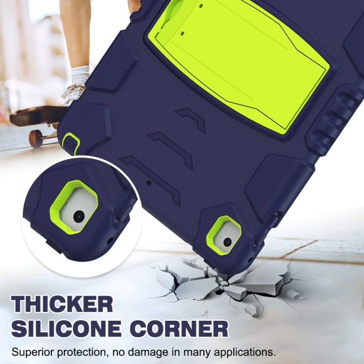 3-Layer Protection  Screen Frame + PC + Silicone Shockproof Combination Case with Holder For iPad 9.7 (2018) / (2017) / Air 2 / Pro 9.7(NavyBlue+Lime) - iPad Pro 9.7 inch Cases by buy2fix | Online Shopping UK | buy2fix
