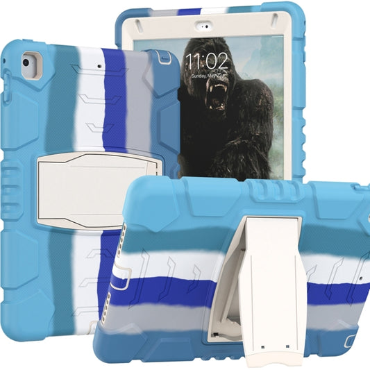3-Layer Protection  Screen Frame + PC + Silicone Shockproof Combination Case with Holder For iPad 9.7 (2018) / (2017) / Air 2 / Pro 9.7(Colorful Blue) - iPad Pro 9.7 inch Cases by buy2fix | Online Shopping UK | buy2fix