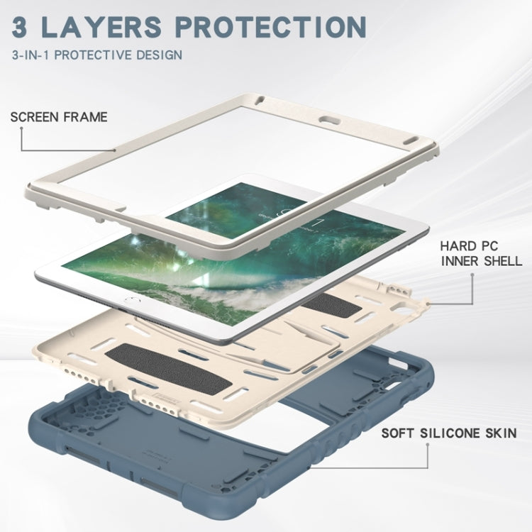 3-Layer Protection  Screen Frame + PC + Silicone Shockproof Combination Case with Holder For iPad 9.7 (2018) / (2017) / Air 2 / Pro 9.7(Cornflower Blue) - iPad Pro 9.7 inch Cases by buy2fix | Online Shopping UK | buy2fix