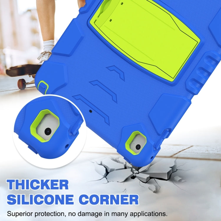 3-Layer Protection  Screen Frame + PC + Silicone Shockproof Combination Case with Holder For iPad 9.7 (2018) / (2017) / Air 2 / Pro 9.7(Blue+Lime) - iPad Pro 9.7 inch Cases by buy2fix | Online Shopping UK | buy2fix