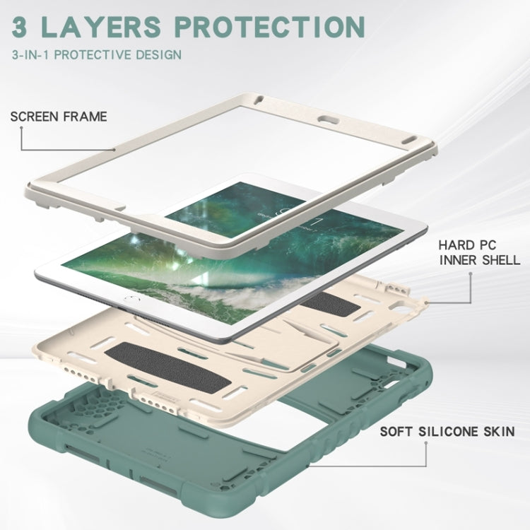 3-Layer Protection  Screen Frame + PC + Silicone Shockproof Combination Case with Holder For iPad 9.7 (2018) / (2017) / Air 2 / Pro 9.7(Emerald Green) - iPad Pro 9.7 inch Cases by buy2fix | Online Shopping UK | buy2fix