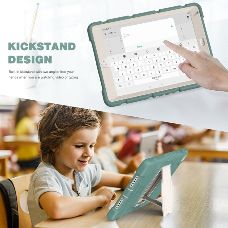 3-Layer Protection  Screen Frame + PC + Silicone Shockproof Combination Case with Holder For iPad 9.7 (2018) / (2017) / Air 2 / Pro 9.7(Emerald Green) - iPad Pro 9.7 inch Cases by buy2fix | Online Shopping UK | buy2fix
