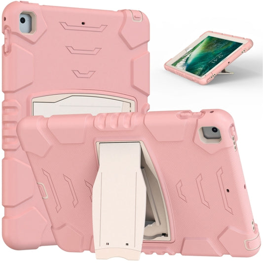3-Layer Protection  Screen Frame + PC + Silicone Shockproof Combination Case with Holder For iPad 9.7 (2018) / (2017) / Air 2 / Pro 9.7(Cherry Blossoms Pink) - iPad Pro 9.7 inch Cases by buy2fix | Online Shopping UK | buy2fix