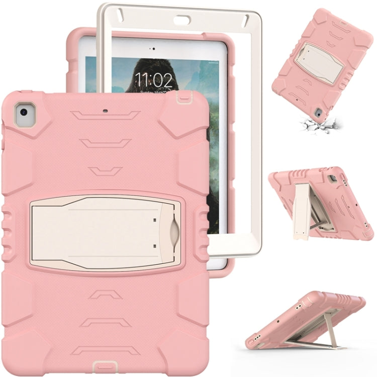 3-Layer Protection  Screen Frame + PC + Silicone Shockproof Combination Case with Holder For iPad 9.7 (2018) / (2017) / Air 2 / Pro 9.7(Cherry Blossoms Pink) - iPad Pro 9.7 inch Cases by buy2fix | Online Shopping UK | buy2fix