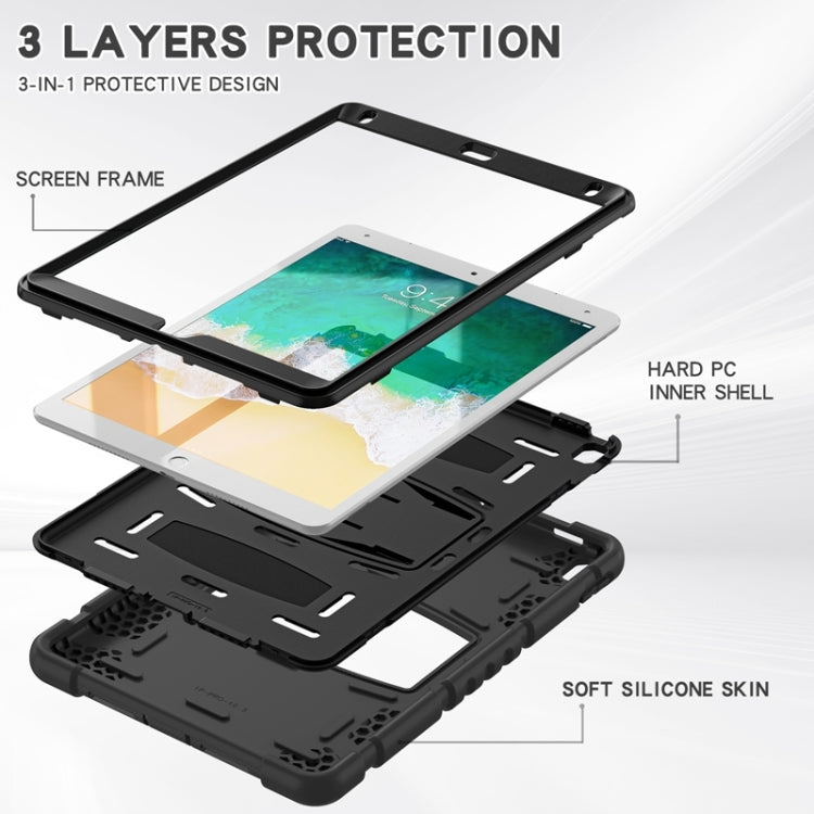 3-Layer Protection  Screen Frame + PC + Silicone Shockproof Combination Case with Holder For iPad Pro 10.5 (2019) / (2017)(Black+Black) - iPad Pro 10.5 inch Cases by buy2fix | Online Shopping UK | buy2fix