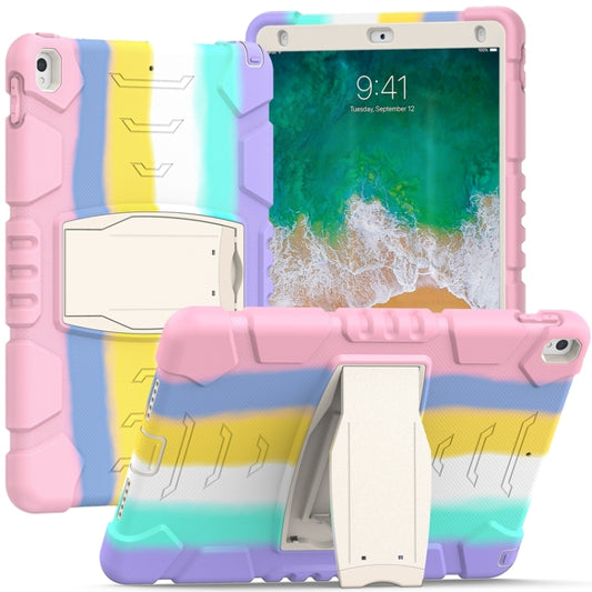 3-Layer Protection  Screen Frame + PC + Silicone Shockproof Combination Case with Holder For iPad Pro 10.5 (2019) / (2017)(Colorful Pink) - iPad Pro 10.5 inch Cases by buy2fix | Online Shopping UK | buy2fix