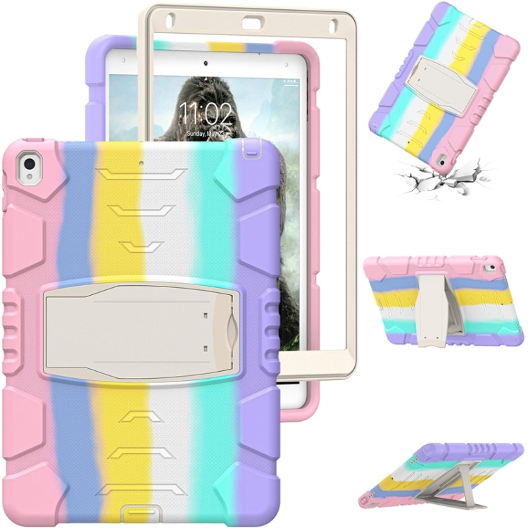 3-Layer Protection  Screen Frame + PC + Silicone Shockproof Combination Case with Holder For iPad Pro 10.5 (2019) / (2017)(Colorful Pink) - iPad Pro 10.5 inch Cases by buy2fix | Online Shopping UK | buy2fix