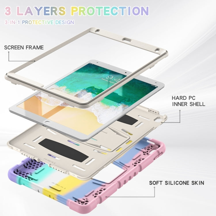3-Layer Protection  Screen Frame + PC + Silicone Shockproof Combination Case with Holder For iPad Pro 10.5 (2019) / (2017)(Colorful Pink) - iPad Pro 10.5 inch Cases by buy2fix | Online Shopping UK | buy2fix