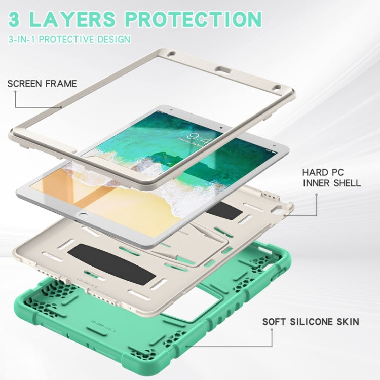 3-Layer Protection  Screen Frame + PC + Silicone Shockproof Combination Case with Holder For iPad Pro 10.5 (2019) / (2017)(Mint Green) - iPad Pro 10.5 inch Cases by buy2fix | Online Shopping UK | buy2fix