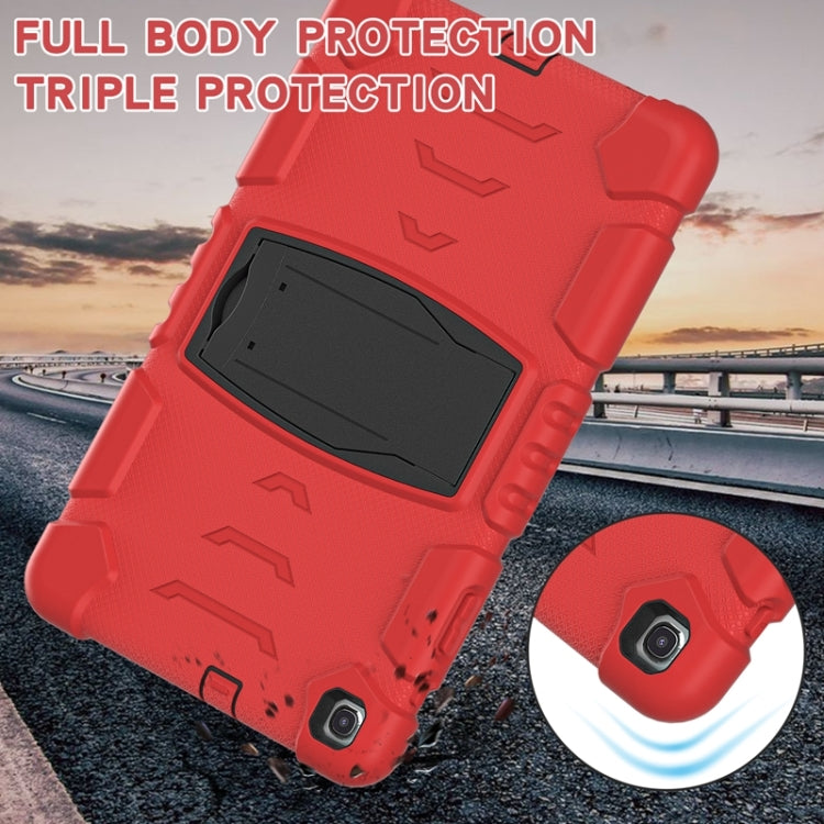 For Samsung Galaxy Tab A 10.1 (2019) T510 3-Layer Protection  Screen Frame + PC + Silicone Shockproof Combination Case with Holder(Red+Black) - Tab A 10.1 (2019) T510 / T515 by buy2fix | Online Shopping UK | buy2fix
