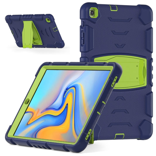 For Samsung Galaxy Tab A 10.1 (2019) T510 3-Layer Protection  Screen Frame + PC + Silicone Shockproof Combination Case with Holder(NavyBlue+Lime) - Tab A 10.1 (2019) T510 / T515 by buy2fix | Online Shopping UK | buy2fix