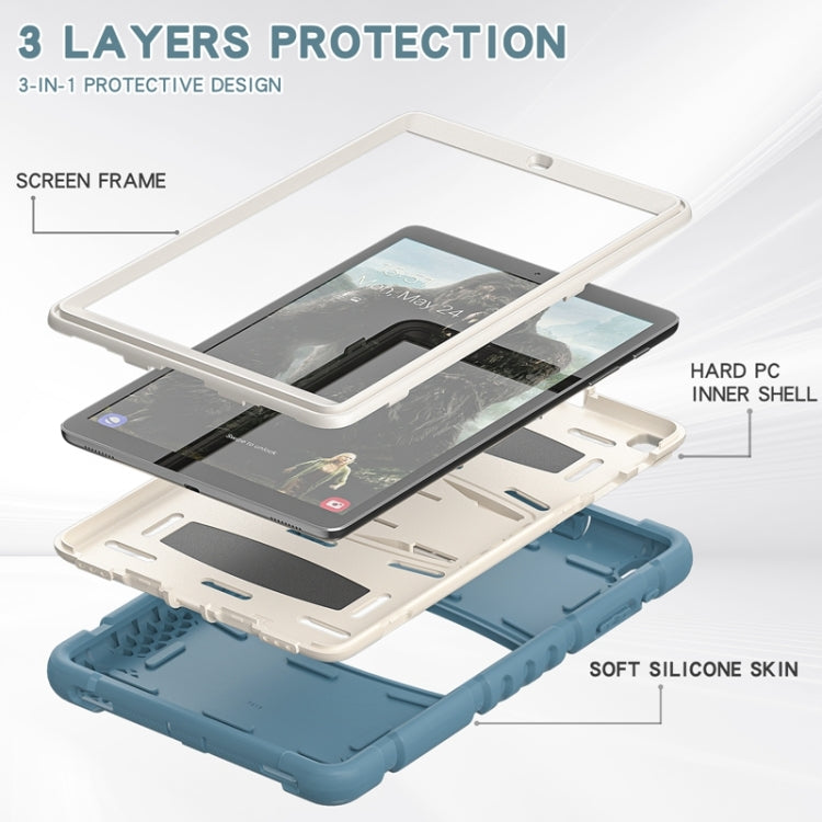 For Samsung Galaxy Tab A 10.1 (2019) T510 3-Layer Protection  Screen Frame + PC + Silicone Shockproof Combination Case with Holder(Cornflower Blue) - Tab A 10.1 (2019) T510 / T515 by buy2fix | Online Shopping UK | buy2fix