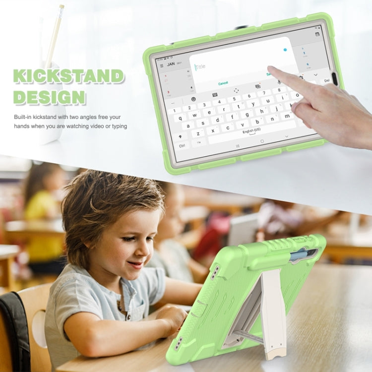 For Samsung Galaxy Tab S6 T860 3-Layer Protection  Screen Frame + PC + Silicone Shockproof Combination Case with Holder(Matcha Green) - Other Galaxy Tab PC by buy2fix | Online Shopping UK | buy2fix