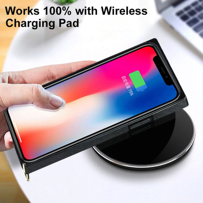 For iPhone X / XS Elegant Rhombic Pattern Microfiber Leather +TPU Shockproof Case with Crossbody Strap Chain(Black) - More iPhone Cases by buy2fix | Online Shopping UK | buy2fix