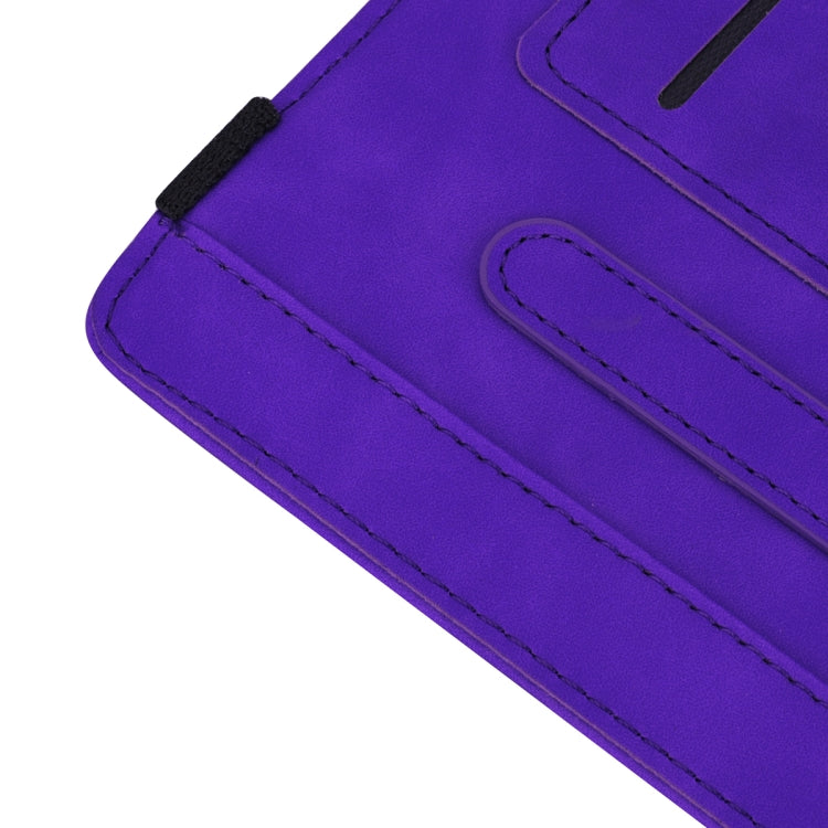 For iPad Pro 9.7 inch Calf Pattern Double Folding Design Embossed Leather Case with Holder & Card Slots & Pen Slot & Elastic Band(Purple) - iPad Pro 9.7 inch Cases by buy2fix | Online Shopping UK | buy2fix