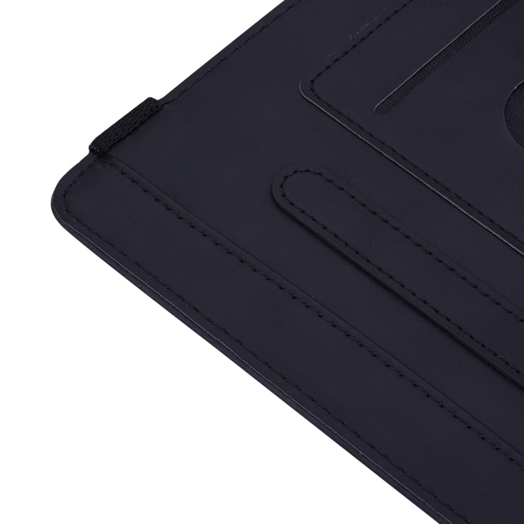 For iPad 10.2 2021 / 2020 / 2019 Calf Pattern Double Folding Design Embossed Leather Case with Holder & Card Slots & Pen Slot & Elastic Band(Black) - iPad 10.2 Cases by buy2fix | Online Shopping UK | buy2fix