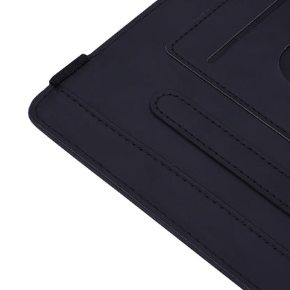 For iPad 10.2 2021 / 2020 / 2019 Calf Pattern Double Folding Design Embossed Leather Case with Holder & Card Slots & Pen Slot & Elastic Band(Black) - iPad 10.2 Cases by buy2fix | Online Shopping UK | buy2fix