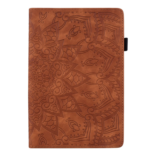 For iPad 10.2 2021 / 2020 / 2019 Calf Pattern Double Folding Design Embossed Leather Case with Holder & Card Slots & Pen Slot & Elastic Band(Brown) - iPad 10.2 Cases by buy2fix | Online Shopping UK | buy2fix