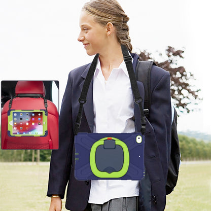 Silicone + PC Protective Case with Holder & Shoulder Strap For iPad mini 5 / 4(Navy Blue+Yellow Green) - iPad mini (2019) / mini 5 Cases by buy2fix | Online Shopping UK | buy2fix