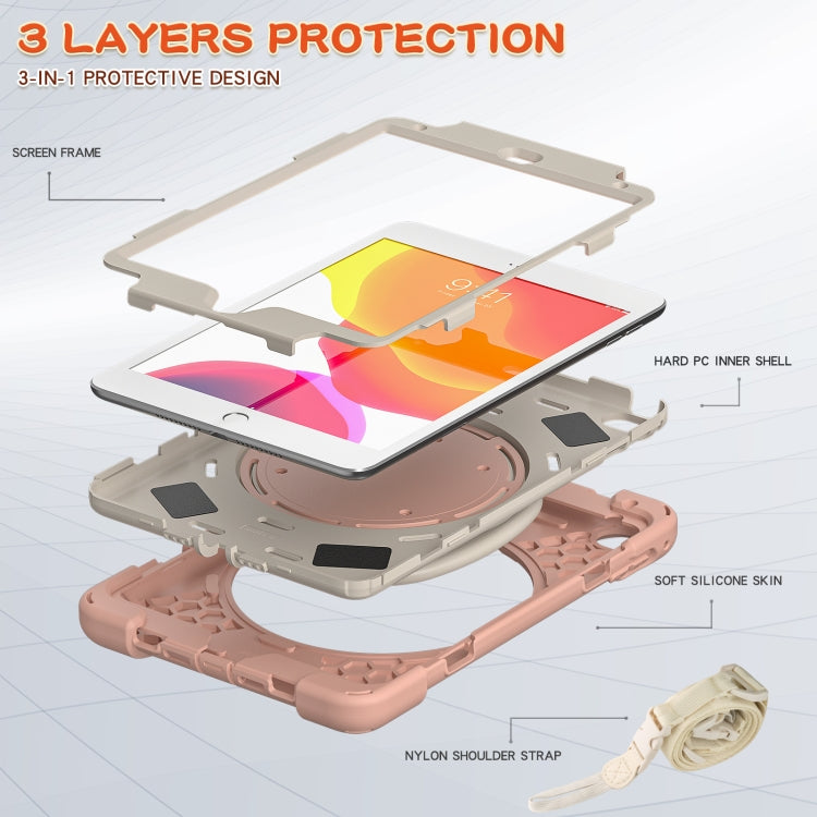 Silicone + PC Protective Case with Holder & Shoulder Strap For iPad mini 5 / 4(Rose Gold) - iPad mini (2019) / mini 5 Cases by buy2fix | Online Shopping UK | buy2fix