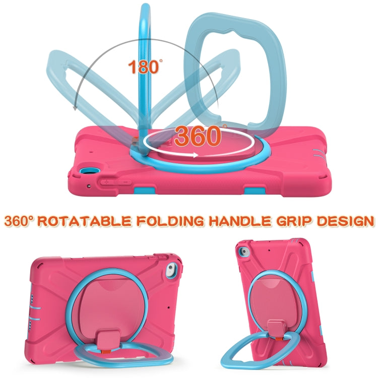 Silicone + PC Protective Case with Holder & Shoulder Strap For iPad mini 5 / 4(Rose Red+Blue) - iPad mini (2019) / mini 5 Cases by buy2fix | Online Shopping UK | buy2fix