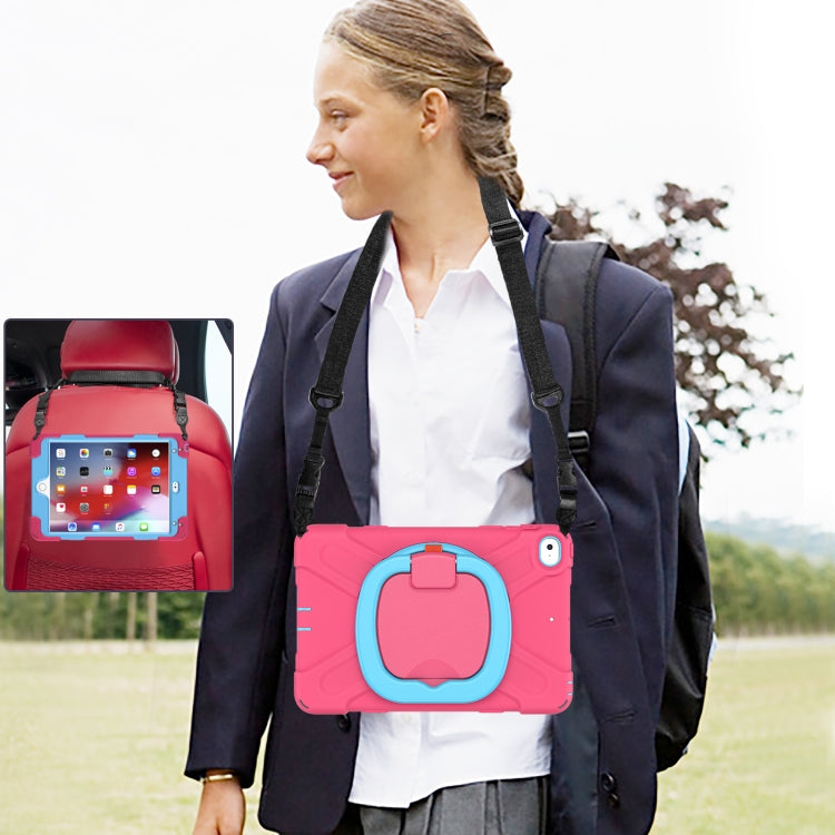 Silicone + PC Protective Case with Holder & Shoulder Strap For iPad mini 5 / 4(Rose Red+Blue) - iPad mini (2019) / mini 5 Cases by buy2fix | Online Shopping UK | buy2fix