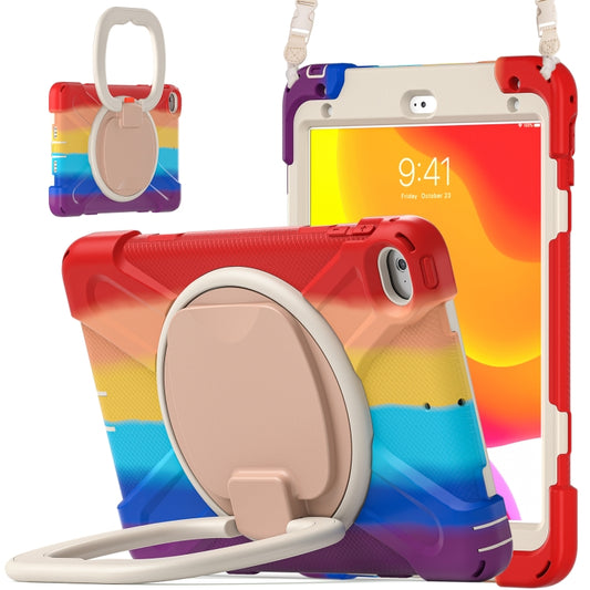 Silicone + PC Protective Case with Holder & Shoulder Strap For iPad mini 5 / 4(Rainbow Red) - iPad mini (2019) / mini 5 Cases by buy2fix | Online Shopping UK | buy2fix